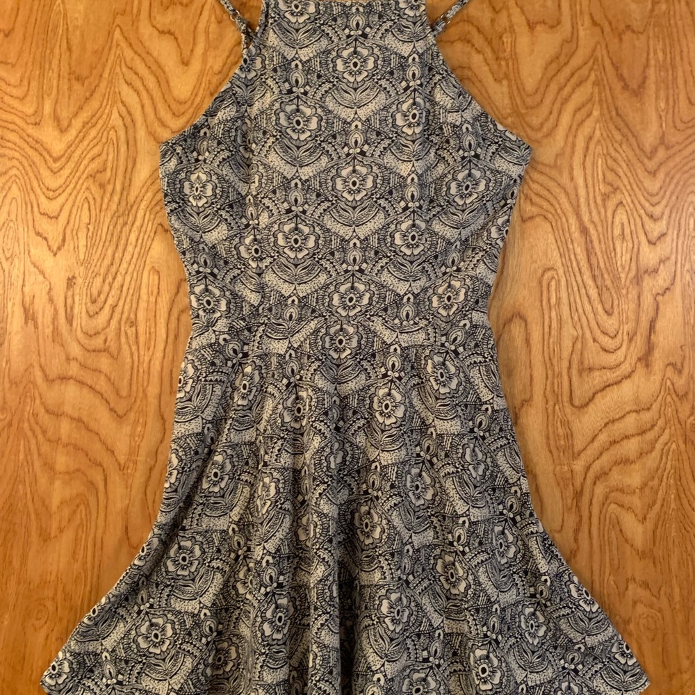 Abercrombie & Fitch Black and Cream Mini Dress